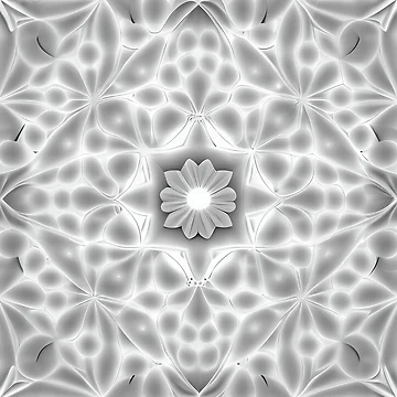 Vorschaubild zum Design Symmetrical Monochromatic Complex Pale Dreamy Minimalist Pattern Digital Painting von CodeAndColors