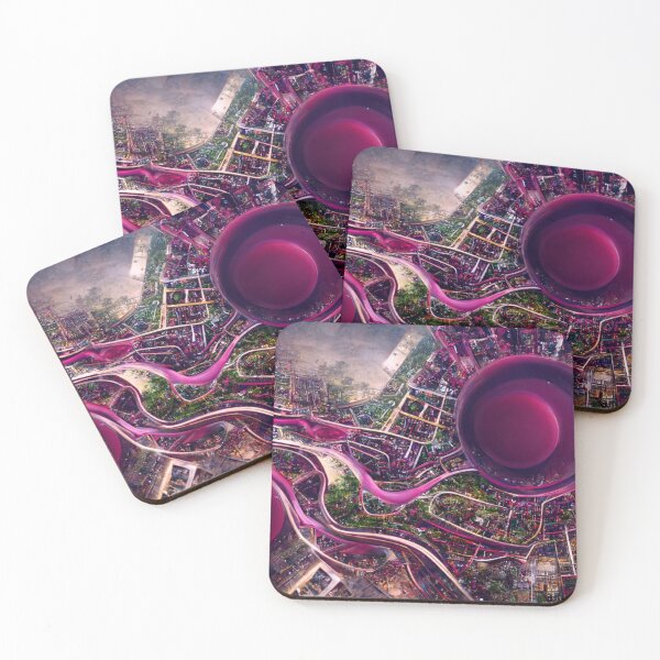 Item preview, Map in magenta color 4 - Artificial intelligence designed and sold by TheCollageWorld.