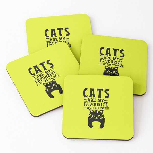 Item preview, Cats are My Favorite Distractions Typography Quote, Cat Lovers, Cat Quote designed and sold by thedazzlingmonk.