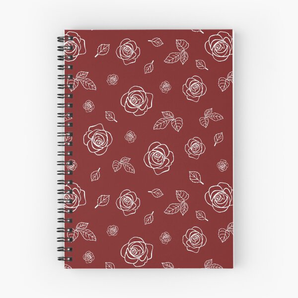 Item preview, Dark Red Pattern with Line Art Roses designed and sold by CJAura by Claire Jane Johnson.