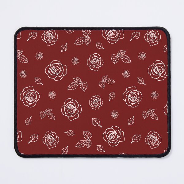 Item preview, Dark Red Pattern with Line Art Roses designed and sold by CJAura by Claire Jane Johnson.