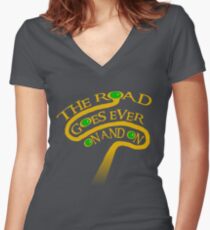 The Road Goes Ever On And On Women's Fitted V-Neck T-Shirt