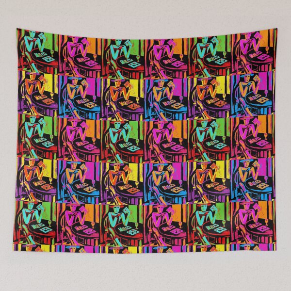 Item preview, Female Robot Playing Poker in the style of Andy Warhole designed and sold by mittie101.