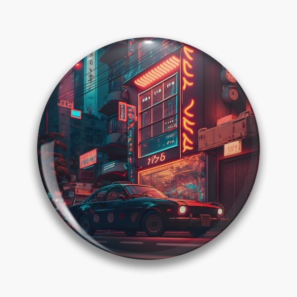Item preview, Futuristic neon night street designed and sold by SuperSoulArts.
