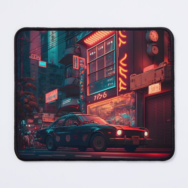 Item preview, Futuristic neon night street designed and sold by SuperSoulArts.