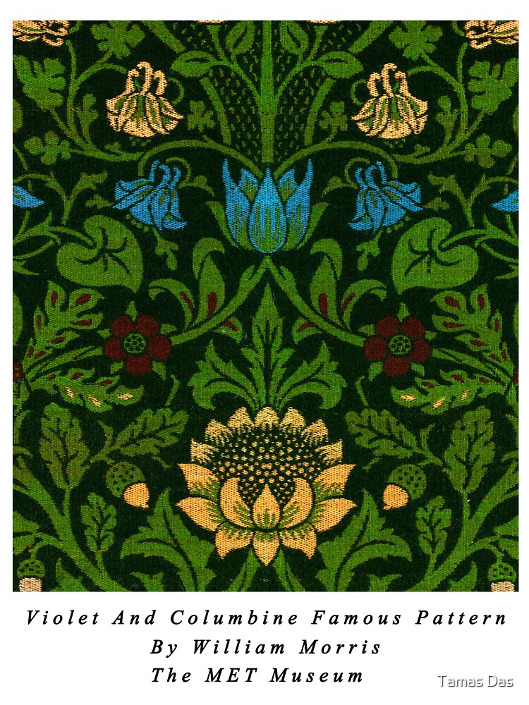 " William Morris Floral Violet and Columbine ,Vintage Art Nouveau