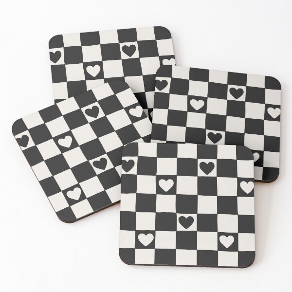 Item preview, Check Pattern Hearts Black & Off White designed and sold by Me And The Moon.