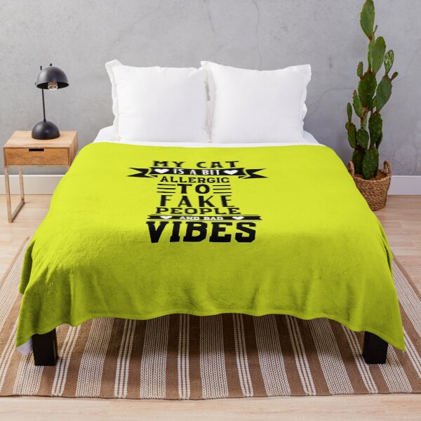 Item preview, My Cat is a Bit Allergic to Fake People and Bad Vibes Typography Quote, Cat Lovers, Cat Quote designed and sold by thedazzlingmonk.