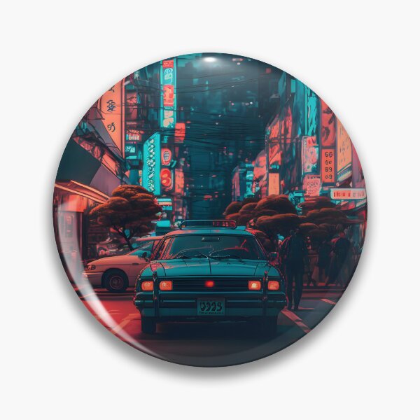 Item preview, Futuristic neon night street designed and sold by SuperSoulArts.