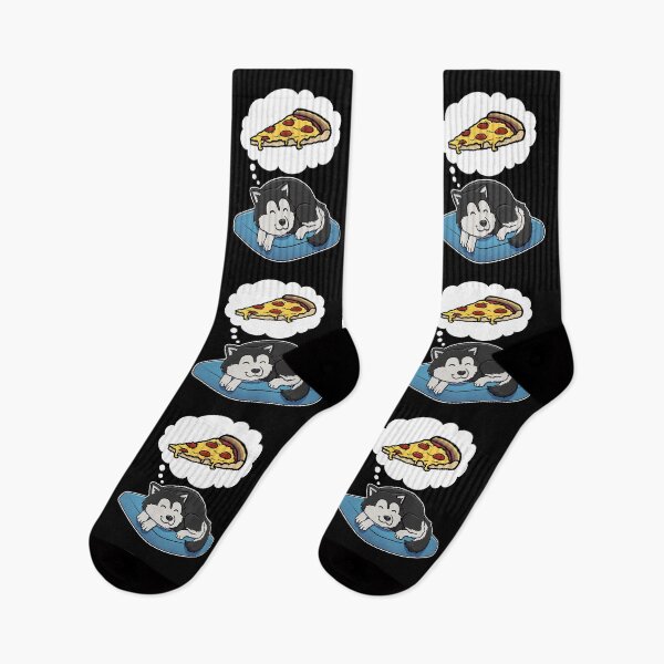 Item preview, Alaskan Malamute dreaming about Pepperoni Pizza designed and sold by DoggieDelights.
