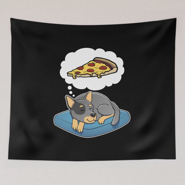 Item preview, Australian Cattle Dog dreaming about Pepperoni Pizza designed and sold by DoggieDelights.