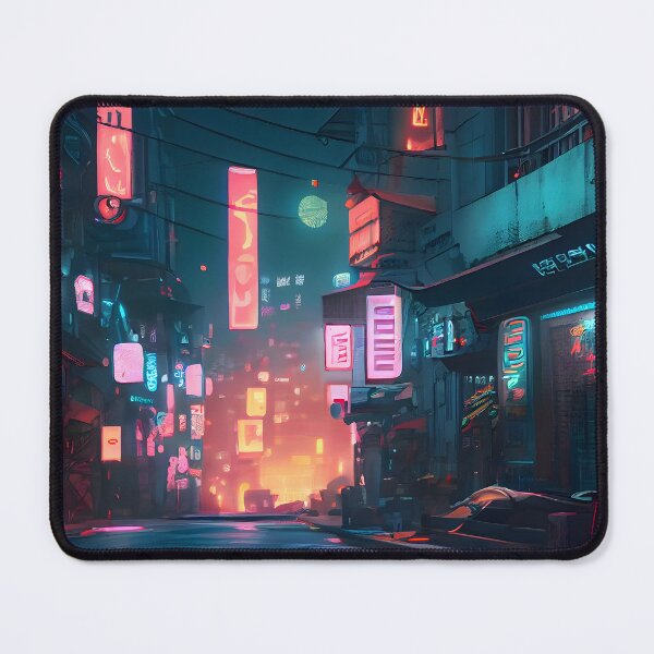 Item preview, Futuristic neon night street designed and sold by SuperSoulArts.