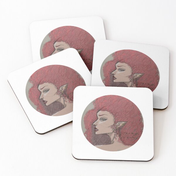 Item preview, Dramatic Red Elf Villain Profile designed and sold by HeyJiasArt.