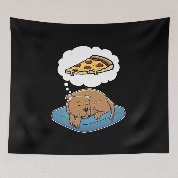 Artikelvorschau, Staffordshire Bull Terrier dreaming about Pepperoni Pizza entworfen und verkauft von DoggieDelights.