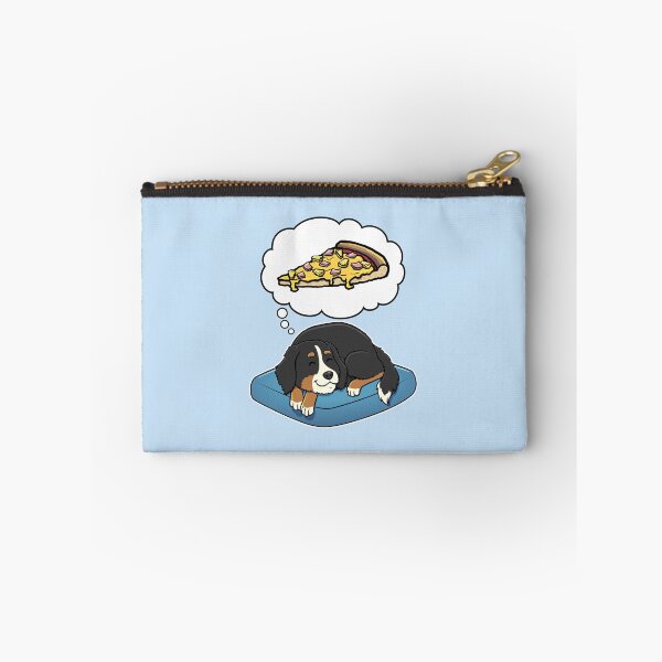 Aperçu de l'œuvre Bernese Mountain Dog dreaming about Hawaiian Pizza créée et vendue par DoggieDelights.