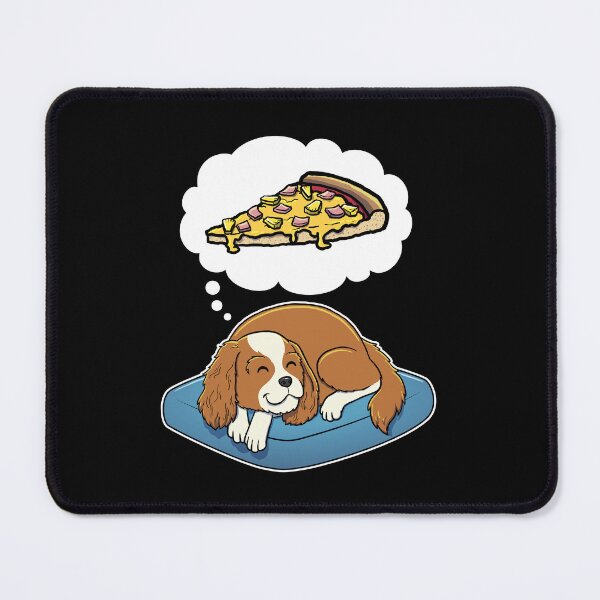 Item preview, Cavalier King Charles Spaniel dreaming about Hawaiian Pizza designed and sold by DoggieDelights.