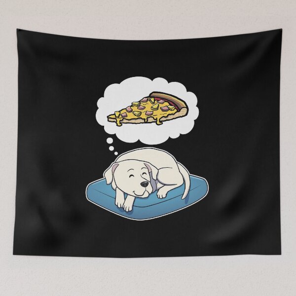 Item preview, Dogo Argentino dreaming about Hawaiian Pizza designed and sold by DoggieDelights.