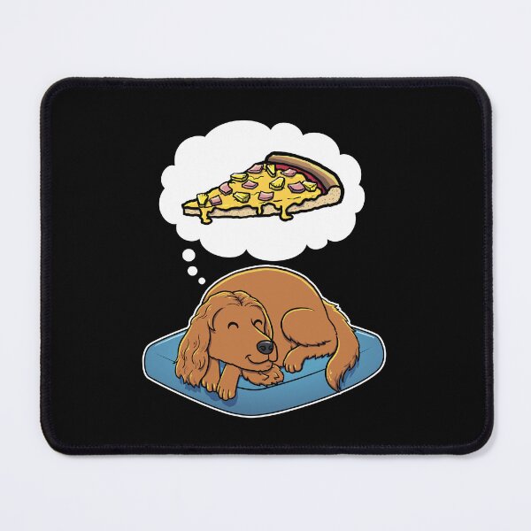 Item preview, English Cocker Spaniel dreaming about Hawaiian Pizza designed and sold by DoggieDelights.