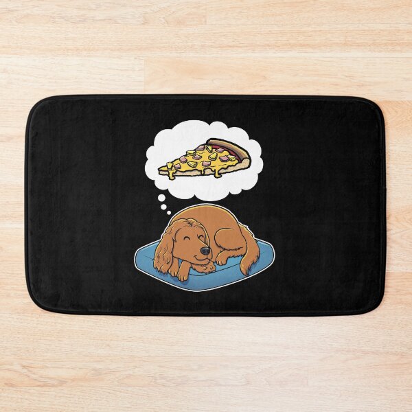 Item preview, English Cocker Spaniel dreaming about Hawaiian Pizza designed and sold by DoggieDelights.