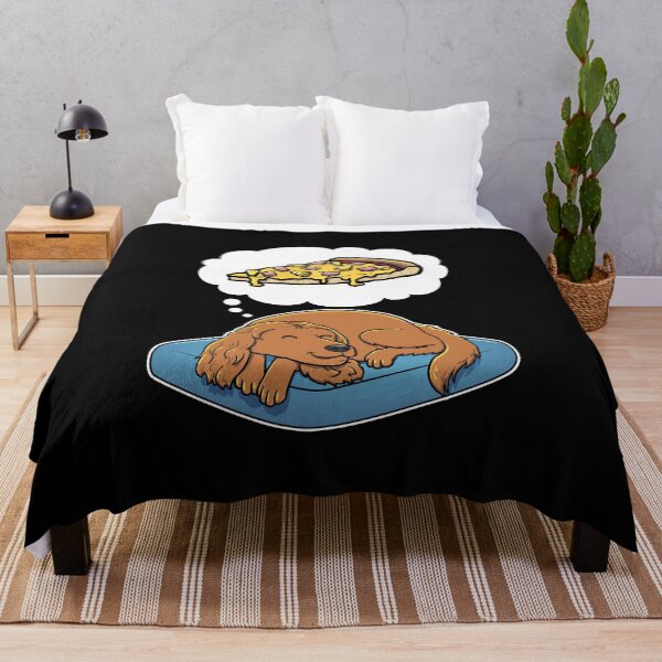 Item preview, English Cocker Spaniel dreaming about Hawaiian Pizza designed and sold by DoggieDelights.
