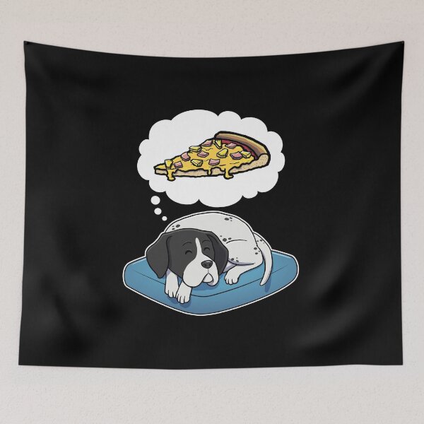 Artikelvorschau, English Pointer dreaming about Hawaiian Pizza entworfen und verkauft von DoggieDelights.