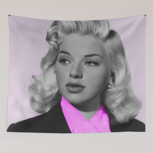 Aperçu de l'œuvre Diana Dors avec foulard rose créée et vendue par carmencuarzo.