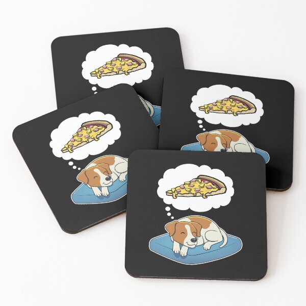 Item preview, Jack Russell Terrier dreaming about Hawaiian Pizza designed and sold by DoggieDelights.