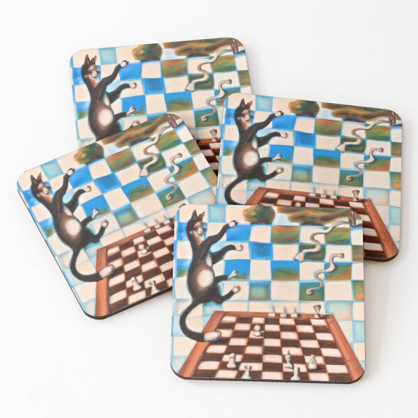 Item preview, Cat Playing Chess designed and sold by Zirrko.