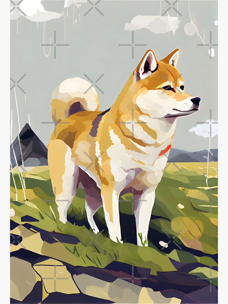 Shiba Inu Hiking in the Mountains