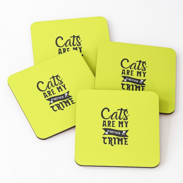 Item preview, Cats are My Partner in Crime Typography Quote, Cat Lovers, Cat Quote, Valentine Quote designed and sold by thedazzlingmonk.
