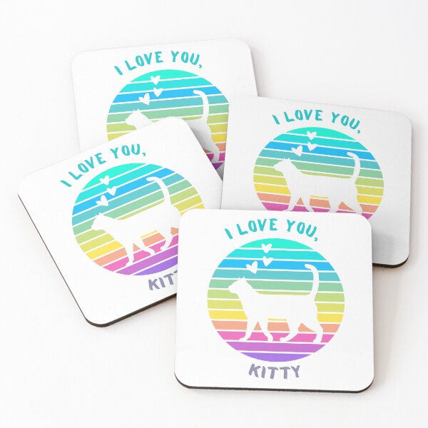 Item preview, I love you,kitty, stickers with cats designed and sold by Rowbic.
