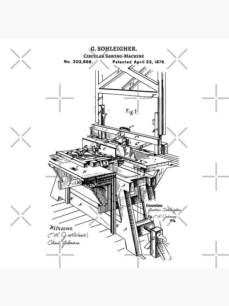 "Circular Saw Machine 1878 Patent" Poster for Sale by anodyle Redbubble