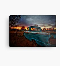 Old Truck and Sunset Metal Print