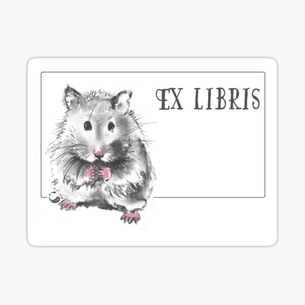 Hamster (ExLibris) - Charcoal Animals Sticker