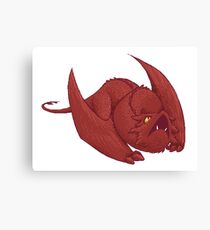Little Smaug - Pixel Dragon Canvas Print