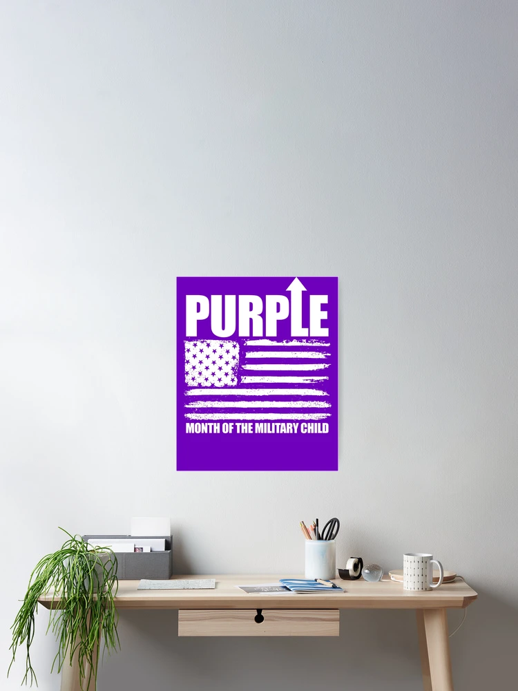 Imagen 2 de 3, Póster con la obra Purple Up Month Of The Military Child USA Flag Purple Up Gear, diseñada y vendida por DynamicDesign.