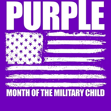 Imagen de la obra Purple Up Month Of The Military Child USA Flag Purple Up Gear de DynamicDesign