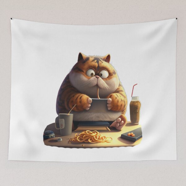 Item preview, The cat eating spaghetti designed and sold by Fashion-Gate.