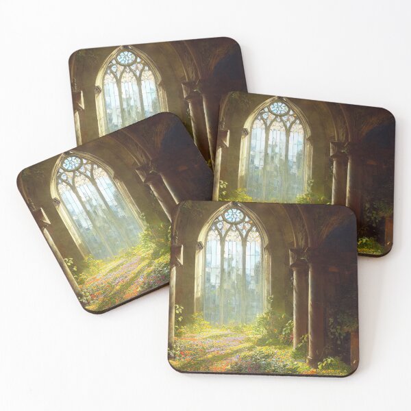 Item preview, old church ruin with flowers and grass designed and sold by YCChuang.