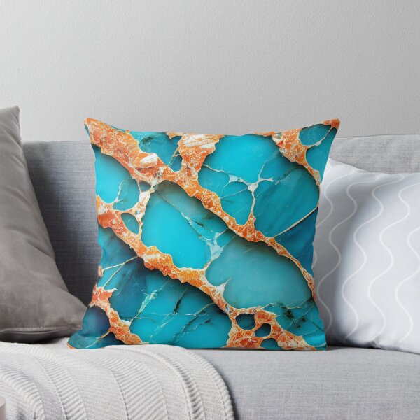 Item preview, Turquoise orange marble texture designed and sold by AppleElf.