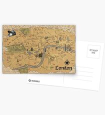 Karte von London - Tolkien inspiriert Postkarten