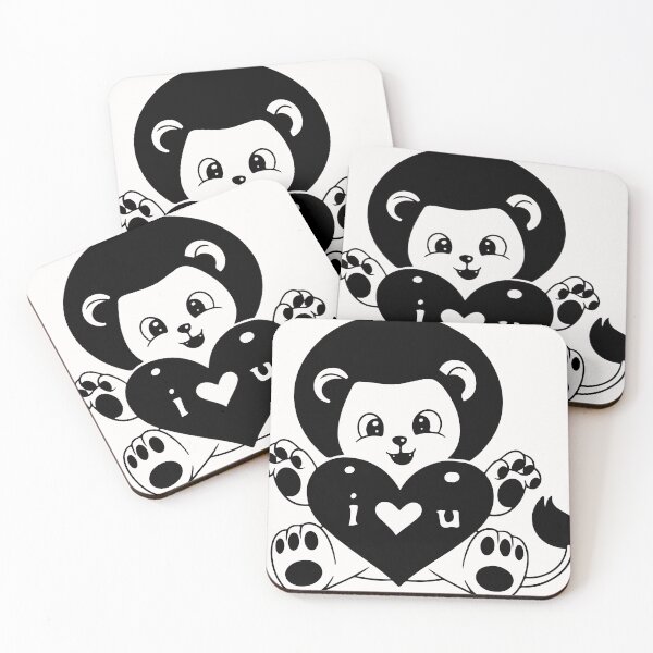 Item preview, Cute Valentine Lion with Heart Design designed and sold by Rafy's Designs.