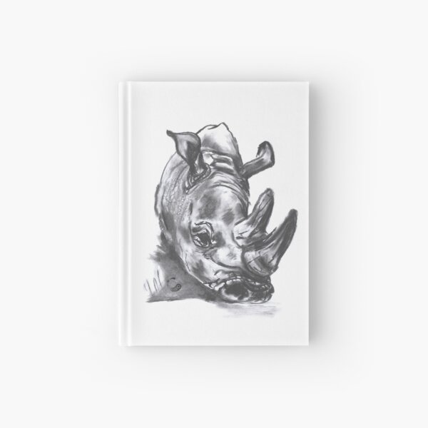 Rhino - Charcoal Animals Hardcover Journal