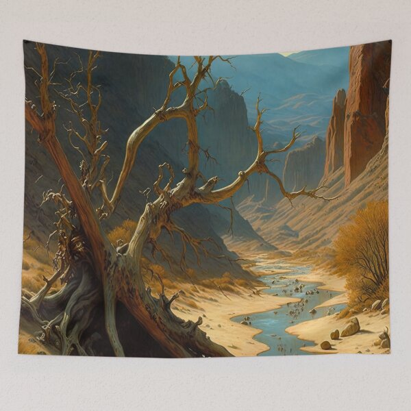 Item preview, Sunny bone dry canyon landscape painting designed and sold by RK - Shop.