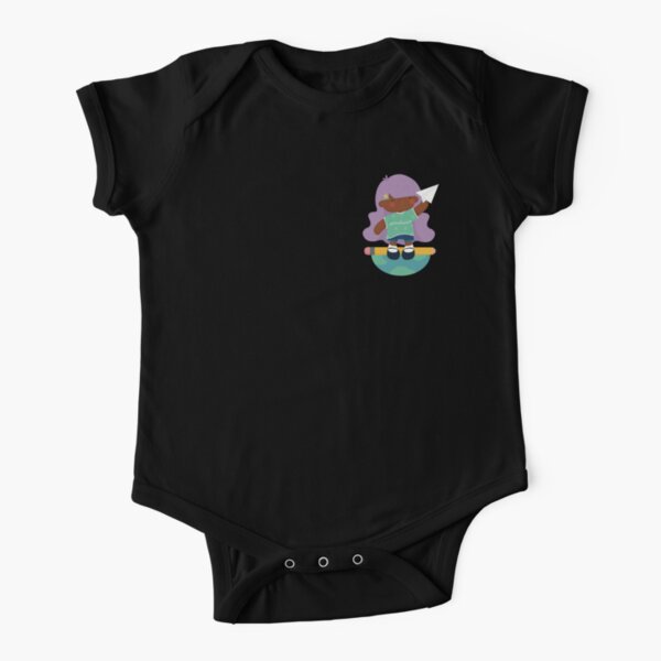 Space Crew Dreamer Pastel Girl Paper Airplane Earth Short Sleeve Baby One-Piece