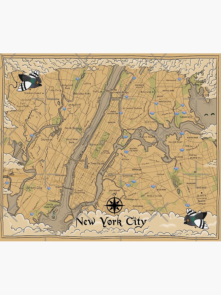 "Map of New York - Tolkien Inspired" Poster by Milmino | Redbubble