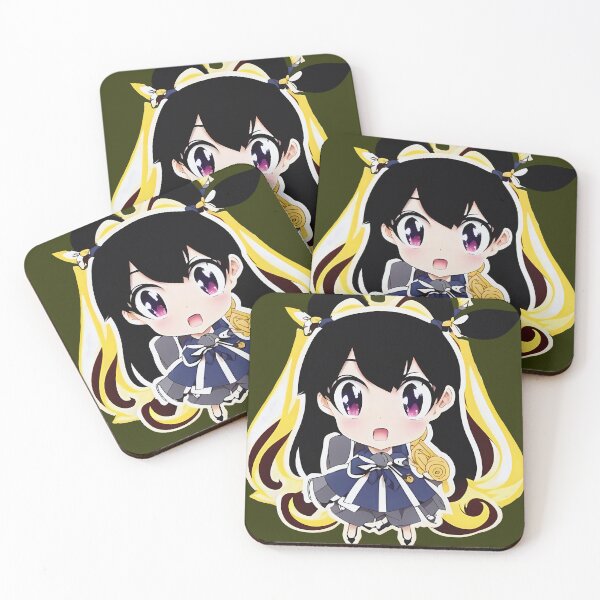 Item preview, Kawaii girl with dark and yellow hair in a dress with a surprised look designed and sold by AleKawaiiDesign.