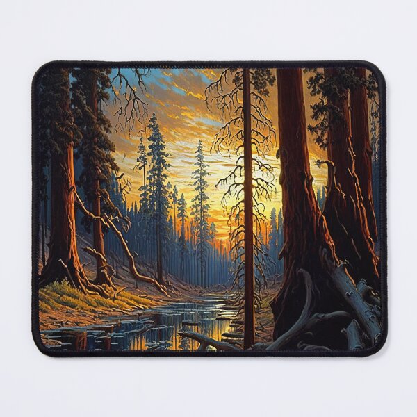Item preview, Forest river at break of dawn painting designed and sold by RK - Shop.