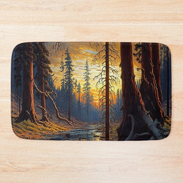 Item preview, Forest river at break of dawn painting designed and sold by RK - Shop.
