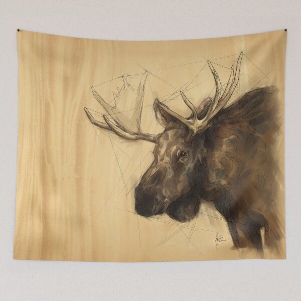 Item preview, Spirit Animal Moose wood background - King, Pride & Grace designed and sold by Lydia Jansen.